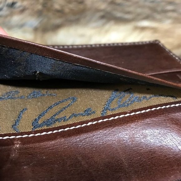 *Rare* Anne Klein Hair Calf Leather Antiqued Frame Push Latch Wallet - Picture 12 of 15